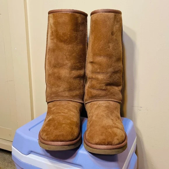 UGG Tan Suede Tall Boots - Picture 3 of 9